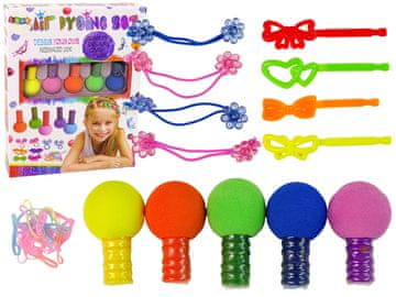 slomart LEAN TOYS Set za bojanje kose za djecu 5 boja Gumice