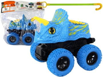 slomart LEAN TOYS Terensko Vozilo Triceratops na potisak - plavo