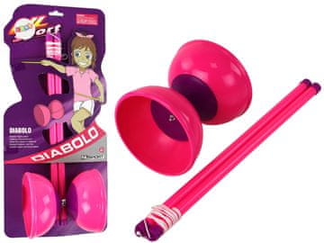 slomart LEAN TOYS Diabolo - vještinska igra za žongliranje, ružičasta, 13.5x11.5 cm