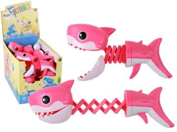 slomart LEAN TOYS Zabavna riba - pištolj za grizenje, ružičasta, morski pas