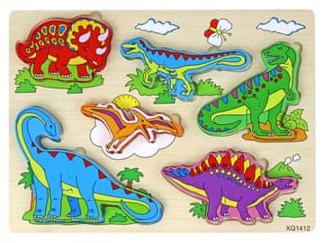 slomart LEAN TOYS Drvene 3D puzzle, logička igra s dinosaurusima (11 kom)