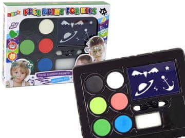slomart LEAN TOYS Set za šminkanje: boje za oslikavanje lica, kistovi i šablone