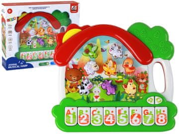slomart LEAN TOYS Harmonika Klavir Životinje Učenje Engleskog Edukativni Panel