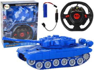 slomart LEAN TOYS Tenk na daljinsko upravljanje R/C Svjetlo Zvuk Plavi 1:18 27MHz