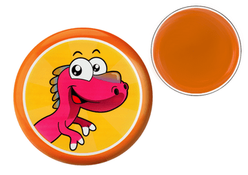 slomart Leteći disk frisbee LEAN TOYS s dinosaurusom, narančasti, 20 cm
