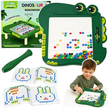 slomart LEAN TOYS Magnetska ploča dinosaurus, zelena