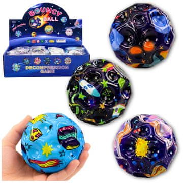 slomart LEAN TOYS Lopta s udubljenjima, svemir, 7cm