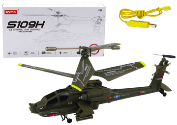 Syma S109H Khaki Apache vojni helikopter na daljinsko upravljanje