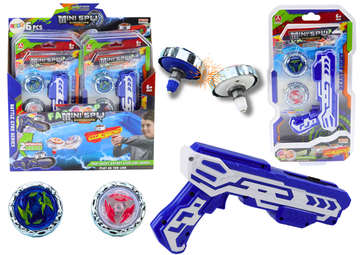 slomart LEAN TOYS Set pištolja lansera, 2 metalna koluta, plavi, svjetla