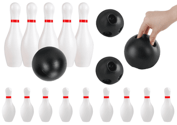 slomart Set za kuglanje Lean Toys, 2 kugle, 10 kegli, sklopivi