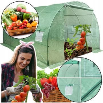 slomart LEAN vrtni tunel folija staklenik 4,5x2x2 m, zeleni, UV zaštita