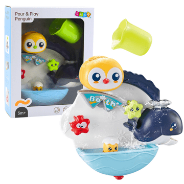 slomart LEAN TOYS Interaktivna igračka za kupanje - pingvin i kit