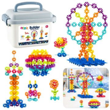 slomart LEAN TOYS Set blokova Pahuljice u koferu Konstrukcijski 140 el.