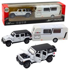 Set za terenski automobil, kamper, metalna svjetla, zvukovi, bijela 1:32