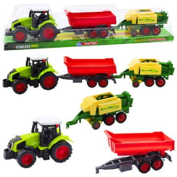 slomart Set traktor s prikolicom i balirkom - Lean Toys