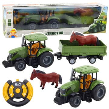 RC traktor na daljinsko upravljanje s prikolicom i konjem