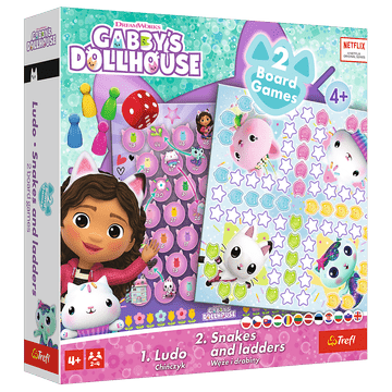 slomart TREFL GRY Klasična igra 2u1 'Čovječe ne ljuti se', 'Zmije i ljestve' Gabby's Dollhouse