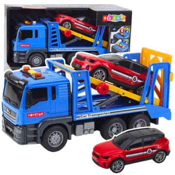 slomart LEAN TOYS Šleper sa automobilom, svjetla, zvukovi