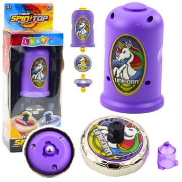 slomart LEAN TOYS set za vrtenje: lansirna naprava s spinnerom - Jednorog