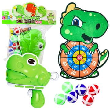 slomart Igra gađanja LEAN TOYS s dinosaurusom, s pištoljem na čičak