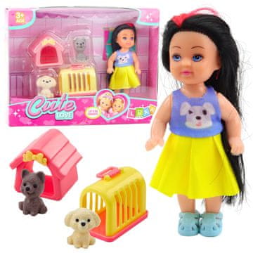 slomart Set mini lutke LEAN TOYS sa psićem, kućicom za pse i transporterom
