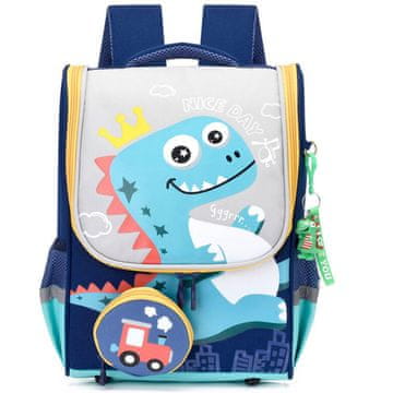 slomart Školska torba LEAN Dinosaur s torbicom i privjeskom, 21L
