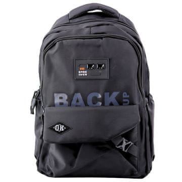 Gradski školski ruksak s 6 džepova, crni, 23L, 46 cm
