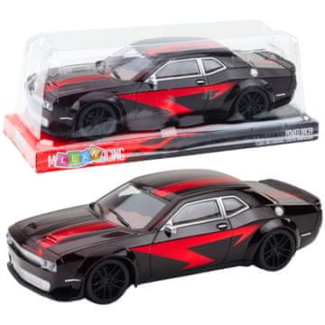 slomart LEAN TOYS Sportski auto s pogonom (crni s crvenim linijama)