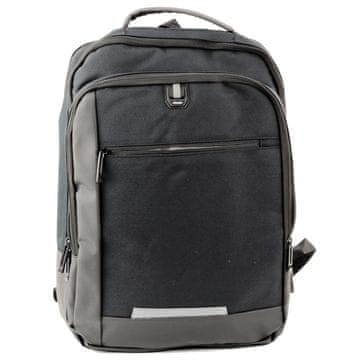 Poslovni ruksak s USB džepom za laptop, crni, 16L, 45cm