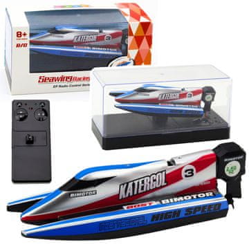slomart Motorna brodica RC plavo-srebrna 14 cm