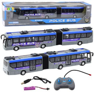 RC zglobni policijski autobus sa svjetlima sivi 1:32
