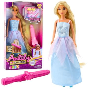 slomart LEAN TOYS Lutka Anlily - Večernja haljina, set za stiliziranje kose
