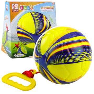 slomart LEAN TOYS Dječja lopta sa užetom i drškom, žuta, 14 cm