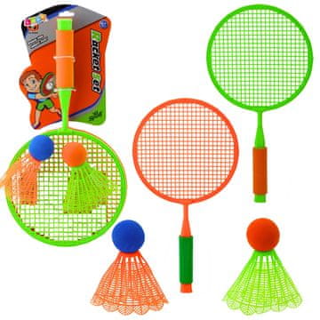 slomart Set za badminton LEAN TOYS: 2 reketa, 2 loptice s perom