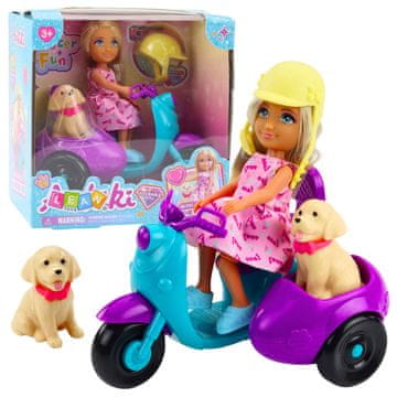slomart Mini lutka LEAN TOYS Ankiki na skuteru sa psićem