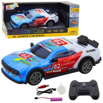 Svjetla za sportski automobil na daljinsko upravljanje, vodena para, plava, 1:22