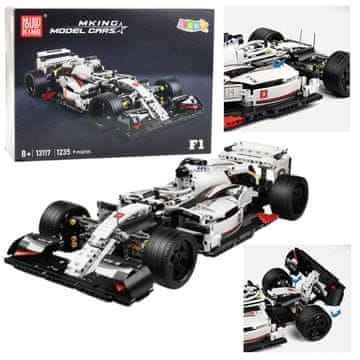 slomart LEAN TOYS F1 trkaći automobil građevinski blokovi 1235 kom, bijelo-crveni