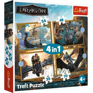 slomart Puzzle - 4u1 (35, 48, 54, 70) - Kako izdresirati zmaja - Zmajevi dani - Trefl 34678