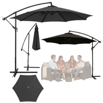 slomart LEAN Boczny Z Regulacją Pochyłu vrtni suncobran 350 x 250 cm, antracit