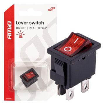AMIO Prekidač s crvenim osvjetljenjem 20A 12V 24V -04440