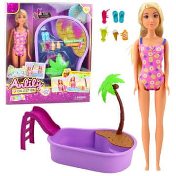 Anlily set lutaka na plaži s palmama, pribor od 8 dijelova.