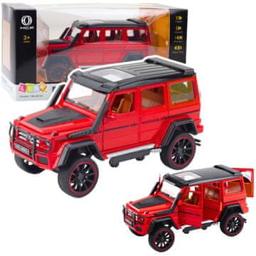 Metalni terenski automobil s povlačenjem unatrag, otvaranjem vrata, crveni 1:22