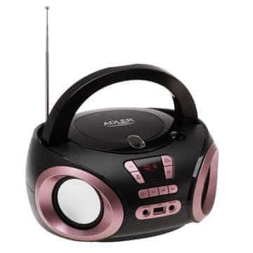 slomart Adler AD 1181bc boombox CD/MP3 player, USB, FM radio, AUX, bakar/crna
