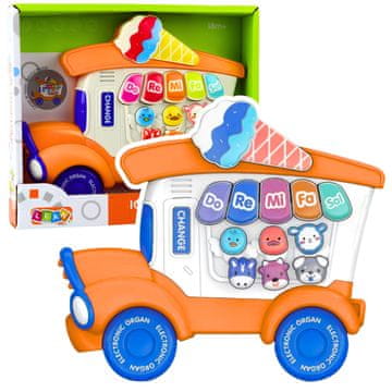 slomart LEAN TOYS Edukativni klavir, sladoledarnica, narančasti