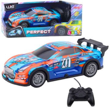 slomart Lean Toys RC trkaći automobil sa svjetlećom karoserijom, narančasto-tirkizni