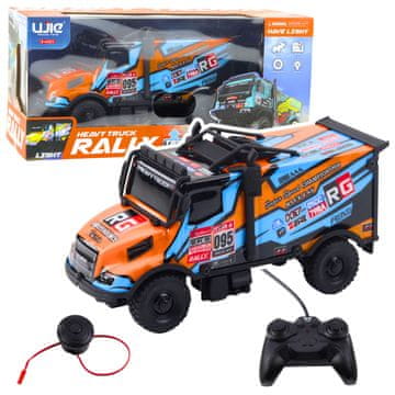RC kamion na daljinsko upravljanje s osvijetljenim tijelom, narančaste boje