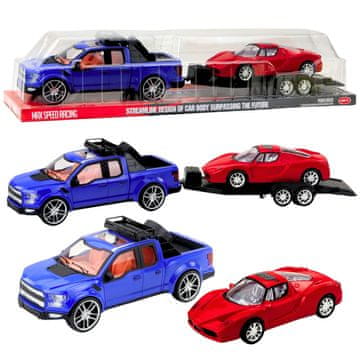 slomart Set LEAN TOYS: Terensko vozilo s šlep službom i sportski auto, svjetla i zvukovi