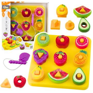 slomart LEAN TOYS Geometrijski drveni puzle voće
