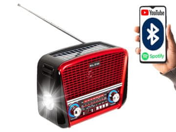 slomart Blow RA17 Prijenosni radio AM/FM/SW/BT, crveni