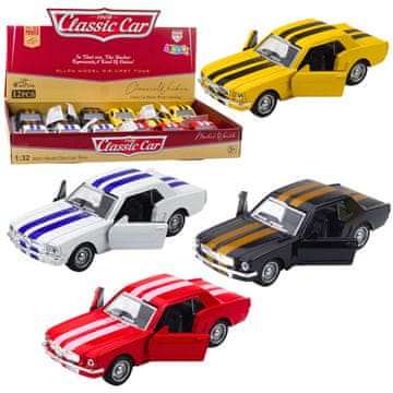 slomart Klasični vučni automobil LEAN TOYS, metalni, pull-back, otvarajuća vrata, 1:32